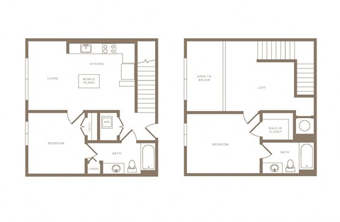 Floor plan for 2 beds, 2 baths, 1177 sqft